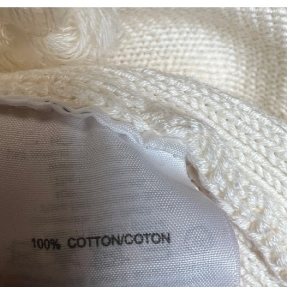 TORY BURCH Cream Baja Hooded
Knit Tunic Sweater XS coastal preppy classic boho - Picture 3 of 11